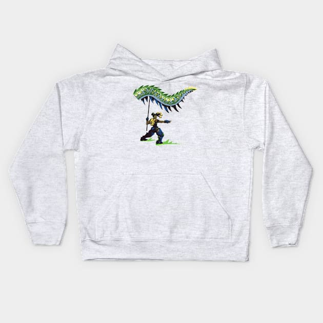 Lucio Dragon Dance Kids Hoodie by Genessis